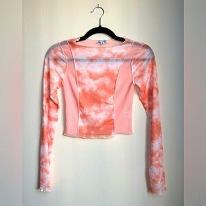 NWOT - Sheer Pink Tie-dye Top - Small
